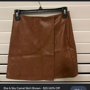 soft brown leather skirt